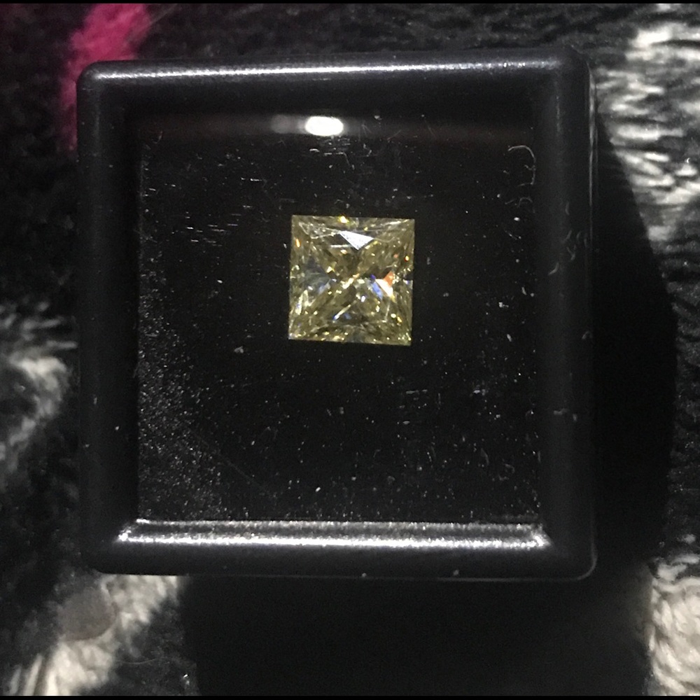 1.65Ct. princess cut Fancy Moissanite